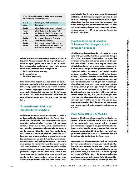 Vorschauseite 3: Placebos mit Heilkraft? Placeboeffekt und -einsatz in der (Schmerz-)Therapie