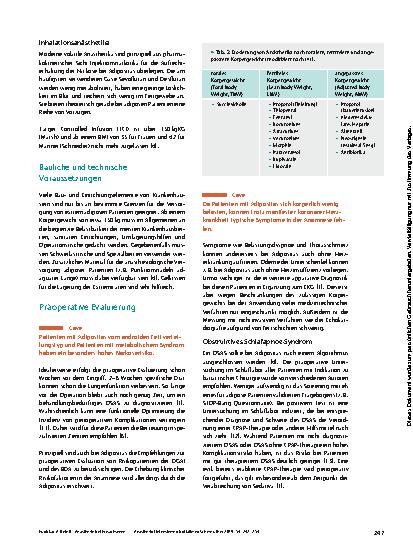 Vorschauseite 6: Anästhesie bei Erwachsenen mit Adipositas