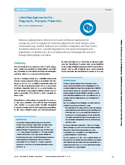 Vorschauseite 3: Infektiöse Gastroenteritis – Diagnostik, Therapie, Prävention