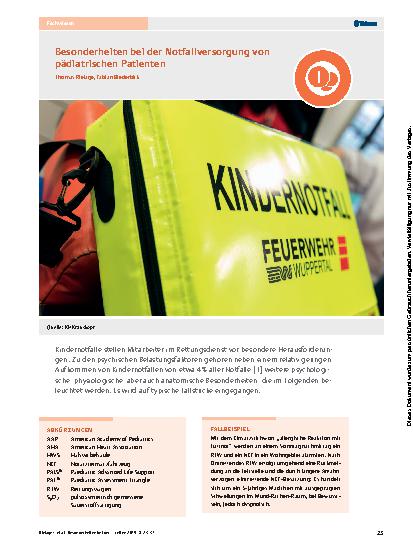 Vorschauseite 1: Besonderheiten bei der Notfallversorgung von pädiatrischen Patienten