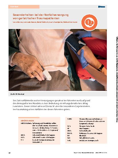 Vorschauseite 1: Besonderheiten bei der Notfallversorgung von geriatrischen Traumapatienten