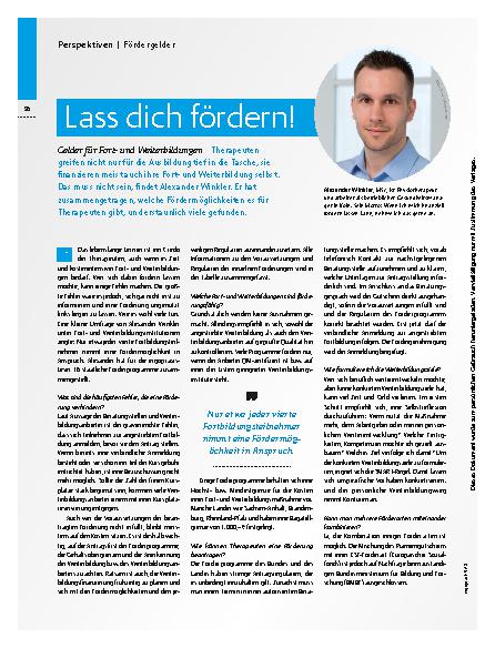 Vorschauseite 1: Gelder für Fort- und Weiterbildungen – Lass dich fördern!