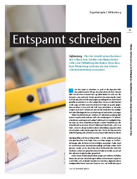 Vorschauseite 2: Entspannt schreiben – Stifthaltung
