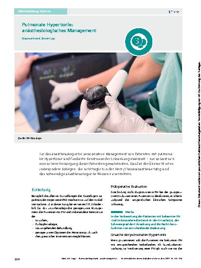 Vorschauseite 1: Pulmonale Hypertonie: anästhesiologisches Management