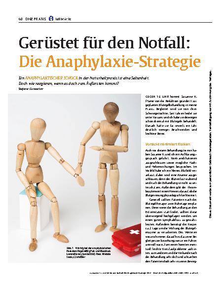 Vorschauseite 1: Gerüstet für den Notfall: Die Anaphylaxie-Strategie