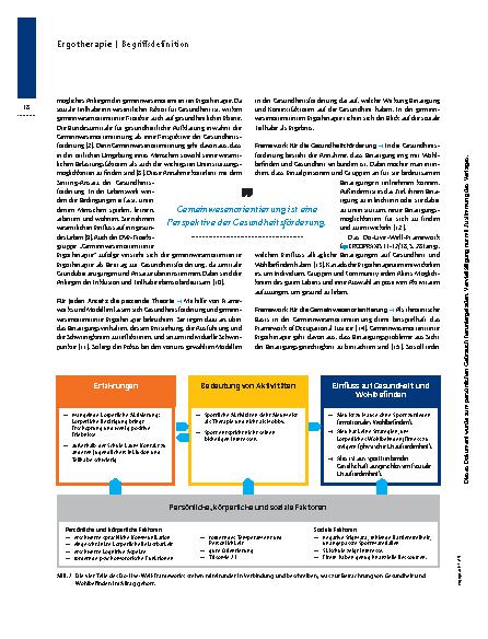 Vorschauseite 3: Gesundheit stärken und Teilhabe ermöglichen – Ergotherapie in Gesundheitsförderung und Gemeinwesenorientierung