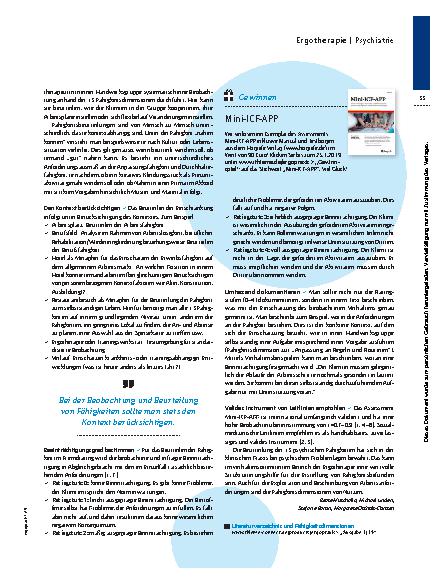 Vorschauseite 2: Soft Skills einschätzen – Assessment: Mini-ICF-APP