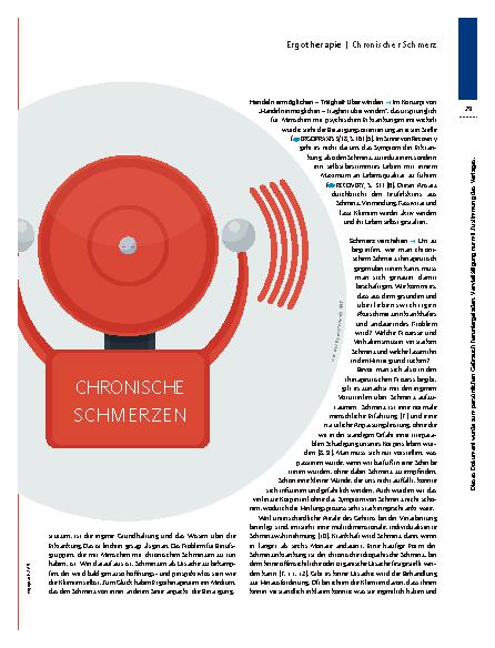 Vorschauseite 2: Den ganzen Tag FEUERALARM – doch keiner nimmt ihn ernst – Chronischer Schmerz: Handeln gegen Trägheit