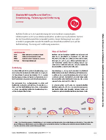 Vorschauseite 3: Biozide Wirkstoffe und Biofilm – Entwicklung, Fixierung und Entfernung