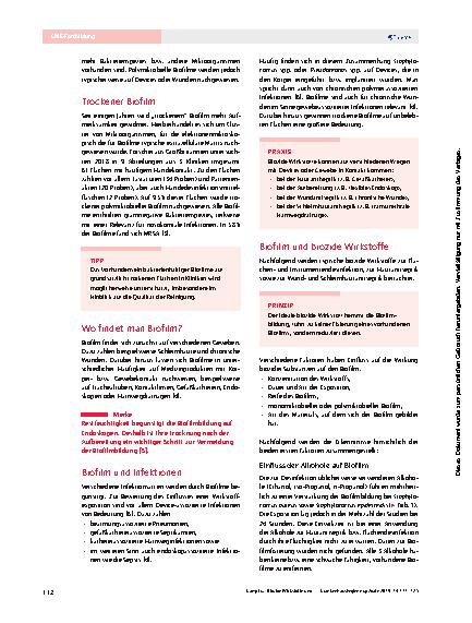 Vorschauseite 4: Biozide Wirkstoffe und Biofilm – Entwicklung, Fixierung und Entfernung