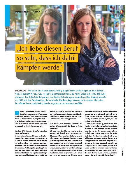 Vorschauseite 1: „Ich liebe diesen Beruf so sehr, dass ich dafür kämpfen werde“ – Rieke Guhl