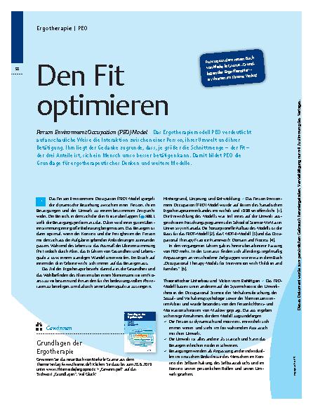 Vorschauseite 1: Den Fit optimieren – Person Environment Occupation (PEO) Model