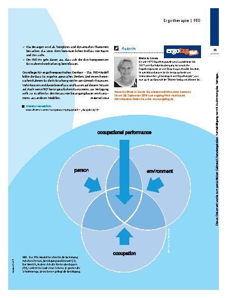 Vorschauseite 2: Den Fit optimieren – Person Environment Occupation (PEO) Model