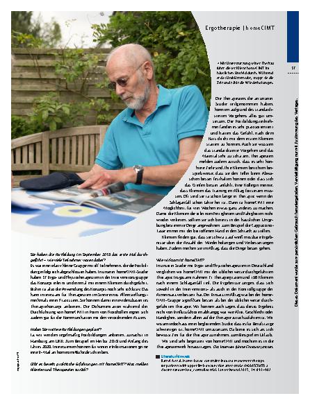 Vorschauseite 4: „Das Besondere an dieser Therapie ist, dass sie zu Hause stattfindet“ – homeCIMT