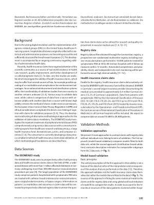Vorschauseite 2: Data Privacy Compliant Validation of Health Insurance Claims Data: the IDOMENEO Approach