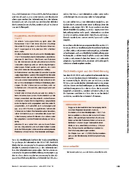 Vorschauseite 4: Telemedizin im kassenärztlichen Bereitschaftsdienst mit Notfallsanitätern