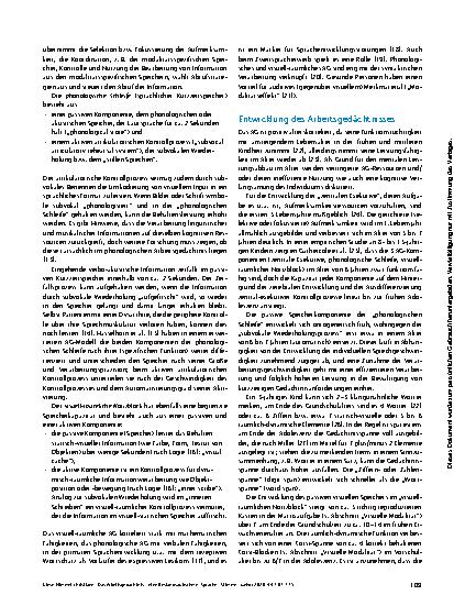Vorschauseite 3: Das Arbeitsgedächtnis – eine Bestandsaufnahme