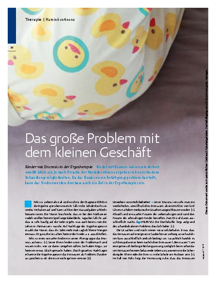Vorschauseite 1: Das große Problem mit dem kleinen Geschäft – Kinder mit Enuresis in der Ergotherapie