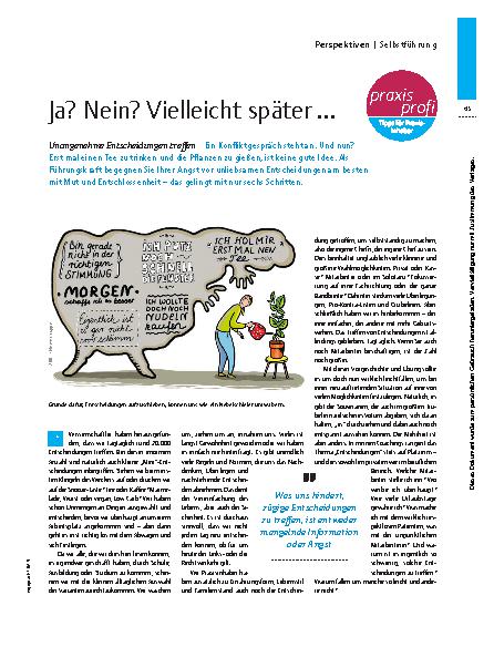 Vorschauseite 1: Ja? Nein? Vielleicht später … – Unangenehme Entscheidungen treffen