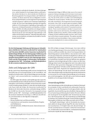 Vorschauseite 2: Gute Praxis Datenlinkage (GPD)
