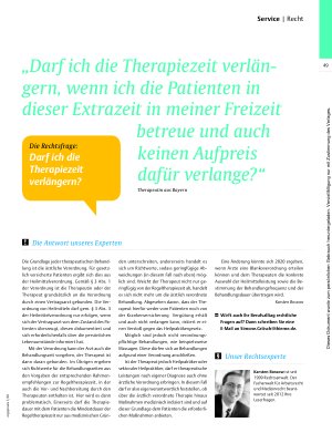 Vorschauseite 1: Die Rechtsfrage: Darf ich die Therapiezeit verlängern?