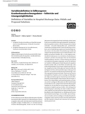 Vorschauseite 1: Variablendefinition in fallbezogenen Krankenhausabrechnungsdaten – Fallstricke und Lösungsmöglichkeiten