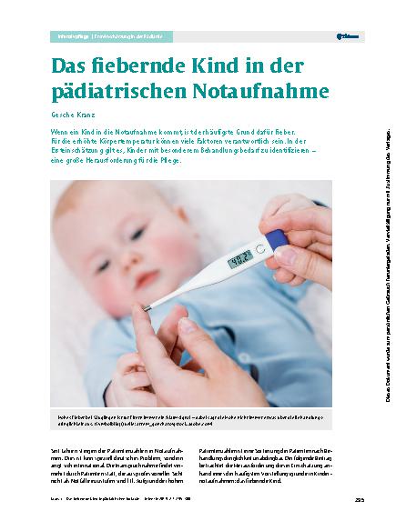 Vorschauseite 1: Das fiebernde Kind in der pädiatrischen Notaufnahme