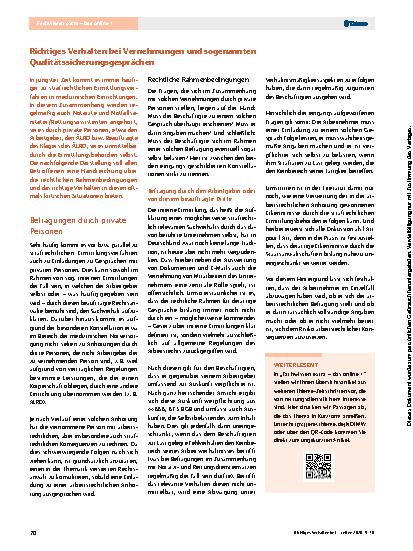 Vorschauseite 1: Richtiges Verhalten bei Vernehmungen und sogenannten Qualitätssicherungsgesprächen