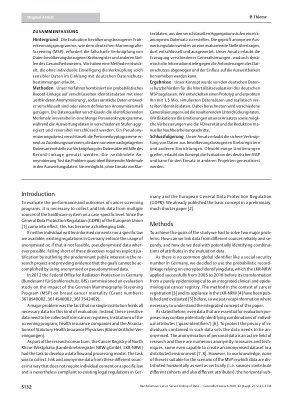 Vorschauseite 2: Secure Linking of Data from Population-Based Cancer Registries with Healthcare Data to Evaluate Screening Programs