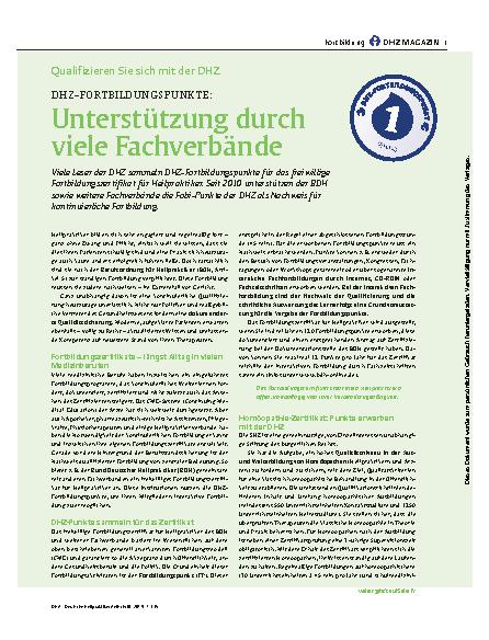 Vorschauseite 1: Unterstützung durch viele Fachverbände