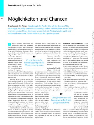 Vorschauseite 1: Möglichkeiten und Chancen – Ergotherapie für Pferde