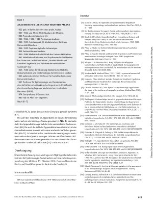 Vorschauseite 5: Manfred Pflanz (1923 – 1980), Versorgungsforscher – sein früher Beitrag zur Versorgungsepidemiologie der Appendektomie