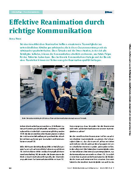 Vorschauseite 1: Effektive Reanimation durch richtige Kommunikation