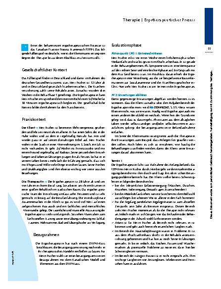 Vorschauseite 2: Der betätigungszentrierte ergotherapeutische Prozess – CPPF anhand eines Fallbeispiels