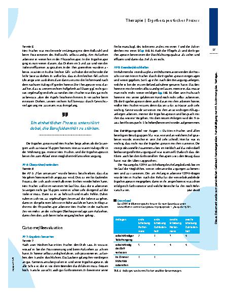 Vorschauseite 6: Der betätigungszentrierte ergotherapeutische Prozess – CPPF anhand eines Fallbeispiels