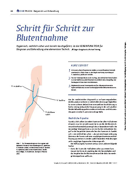 Vorschauseite 1: Schritt für Schritt zur Blutentnahme
