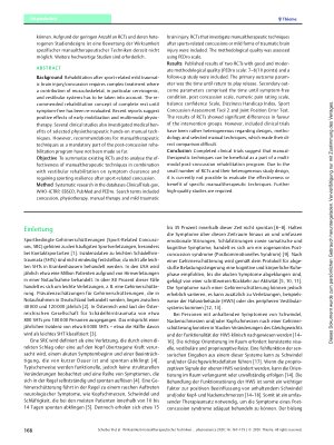Vorschauseite 2: Wirksamkeit manualtherapeutischer Techniken in Kombination mit vestibulärer Rehabilitation nach sportbedingten Gehirnerschütterungen – Eine systematische Übersichtsarbeit randomis…