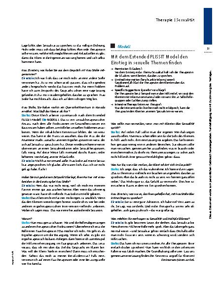 Vorschauseite 4: „Sexualität ist ein Grundbedürfnis – bitte sprecht darüber!“ – Sexualität als Betätigungsanliegen