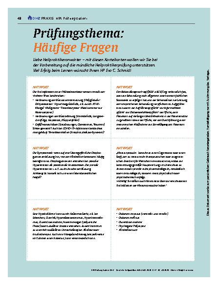 Vorschauseite 2: Prüfungsthema: Häufige Fragen