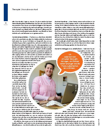 Vorschauseite 3: Meine ersten Corona-Wochen in der Praxis – Ergotherapie im Ausnahmezustand