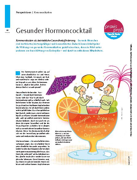 Vorschauseite 1: Gesunder Hormoncocktail – Kommunikation als betriebliche Gesundheitsförderung