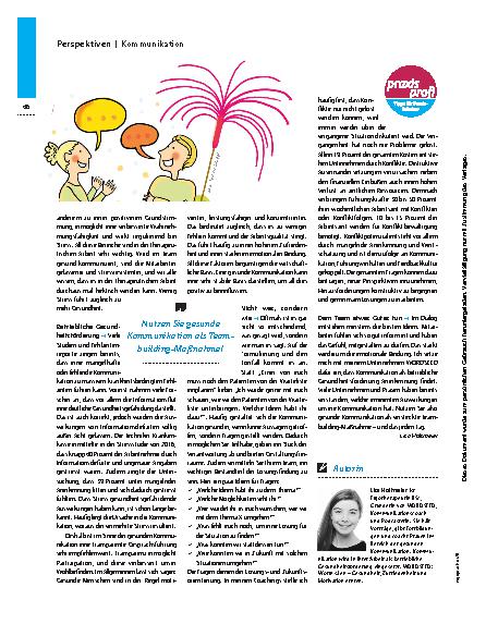 Vorschauseite 3: Gesunder Hormoncocktail – Kommunikation als betriebliche Gesundheitsförderung