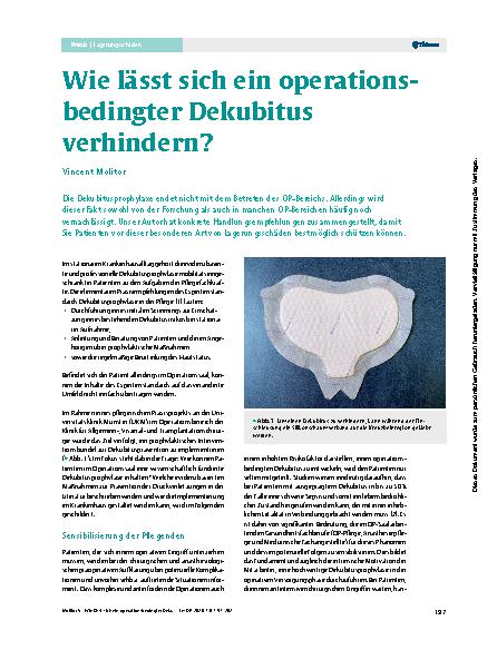 Vorschauseite 1: Wie lässt sich ein operationsbedingter Dekubitus verhindern?