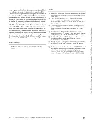 Vorschauseite 3: Bevölkerungsbezogene psychische Gesundheit als Schlüsselfaktor im Umgang mit COVID-19
