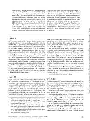 Vorschauseite 2: Todesfälle in neun Regionen Italiens im Februar/März 2020: „Mortalitäts-Exzess-Lupe“ für SARS-CoV-2/COVID-19-Epidemiologie in Deutschland