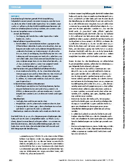 Vorschauseite 4: Mund-Nasen-Schutz in der Öffentlichkeit: Keine Hinweise für eine Wirksamkeit