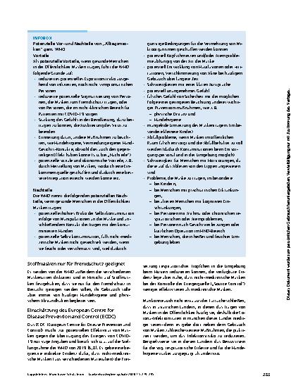 Vorschauseite 5: Mund-Nasen-Schutz in der Öffentlichkeit: Keine Hinweise für eine Wirksamkeit