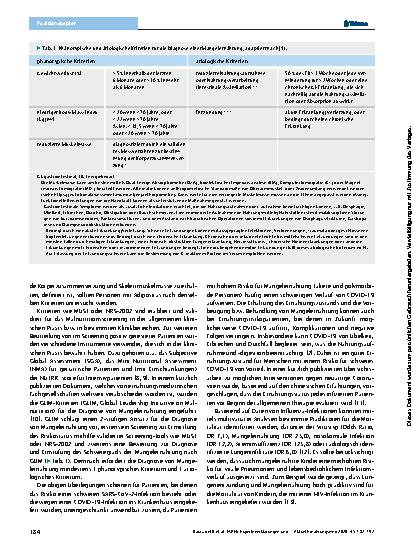Vorschauseite 3: ESPEN-Expertenerklärungen und praktischer Leitfaden für das Ernährungsmanagement von Patienten mit SARS-CoV-2-Infektion