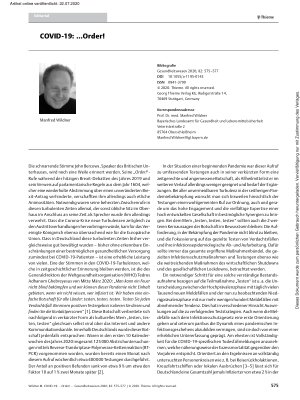 Vorschauseite 1: COVID-19: …Order!