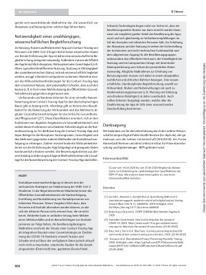 Vorschauseite 5: Contact-Tracing-Apps als unterstützende Maßnahme bei der Kontaktpersonennachverfolgung von COVID-19